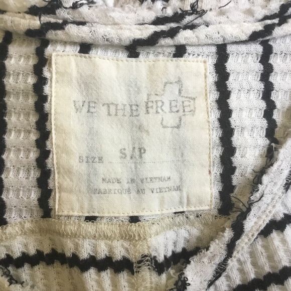 WE THE FREE PEOPLE black stripe peplum knit tee S - Picture 6 of 6